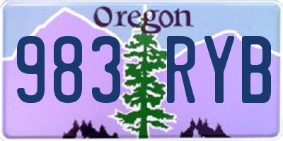 OR license plate 983RYB