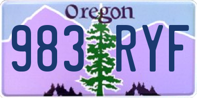 OR license plate 983RYF