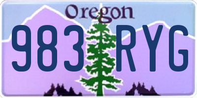 OR license plate 983RYG
