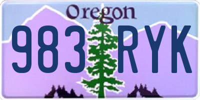 OR license plate 983RYK