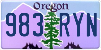 OR license plate 983RYN