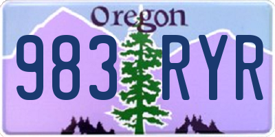 OR license plate 983RYR