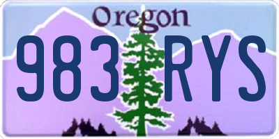 OR license plate 983RYS