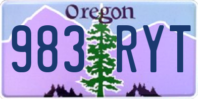 OR license plate 983RYT