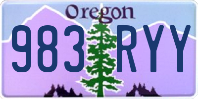 OR license plate 983RYY