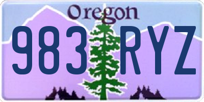 OR license plate 983RYZ