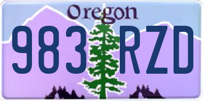 OR license plate 983RZD
