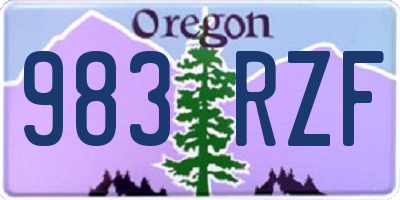 OR license plate 983RZF