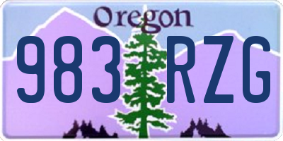 OR license plate 983RZG