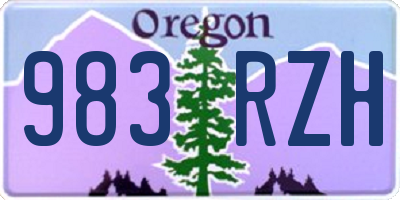 OR license plate 983RZH