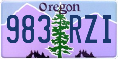 OR license plate 983RZI