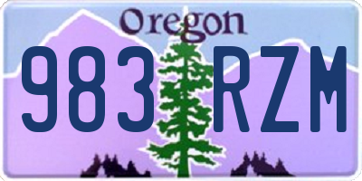 OR license plate 983RZM