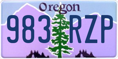 OR license plate 983RZP