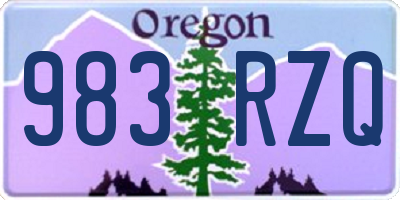 OR license plate 983RZQ