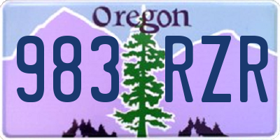OR license plate 983RZR