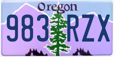 OR license plate 983RZX