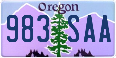 OR license plate 983SAA