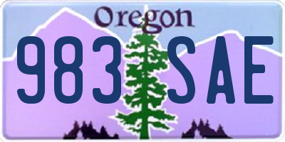 OR license plate 983SAE