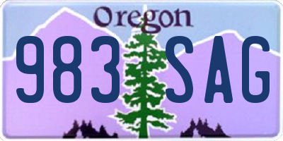 OR license plate 983SAG