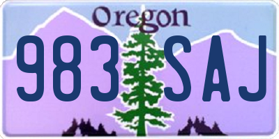 OR license plate 983SAJ