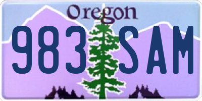 OR license plate 983SAM