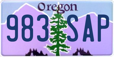 OR license plate 983SAP