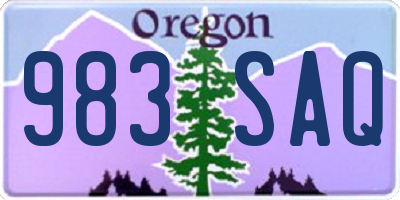 OR license plate 983SAQ