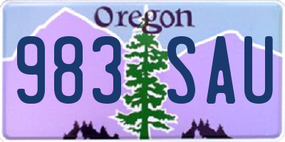 OR license plate 983SAU