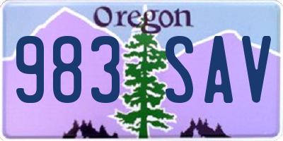 OR license plate 983SAV