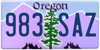 OR license plate 983SAZ