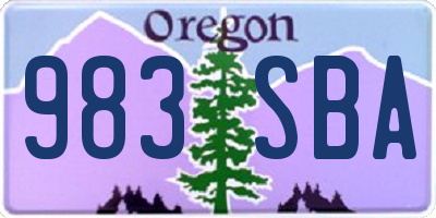 OR license plate 983SBA