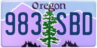 OR license plate 983SBD