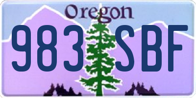 OR license plate 983SBF
