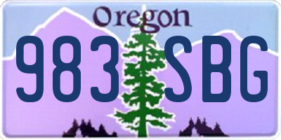 OR license plate 983SBG