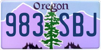 OR license plate 983SBJ
