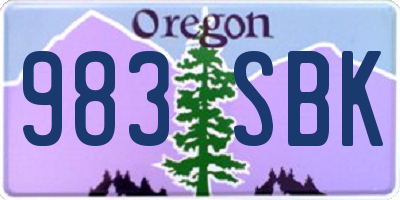 OR license plate 983SBK