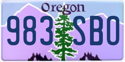 OR license plate 983SBO