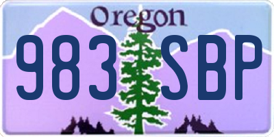 OR license plate 983SBP