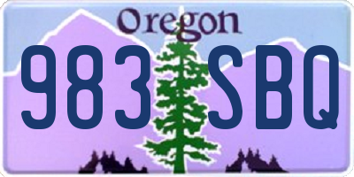 OR license plate 983SBQ