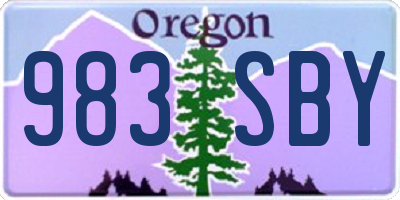 OR license plate 983SBY