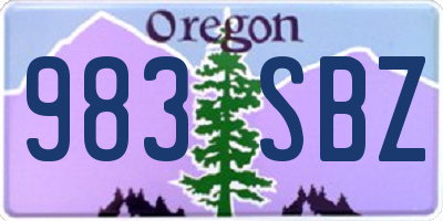 OR license plate 983SBZ