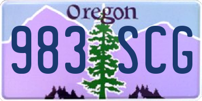 OR license plate 983SCG