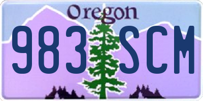 OR license plate 983SCM