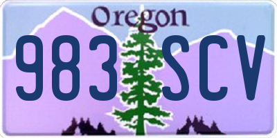 OR license plate 983SCV