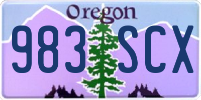 OR license plate 983SCX