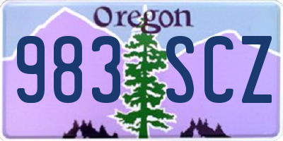 OR license plate 983SCZ