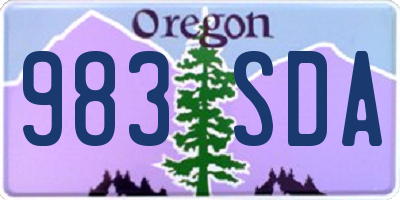 OR license plate 983SDA