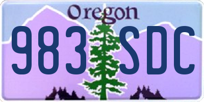 OR license plate 983SDC