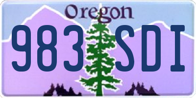 OR license plate 983SDI