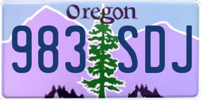 OR license plate 983SDJ